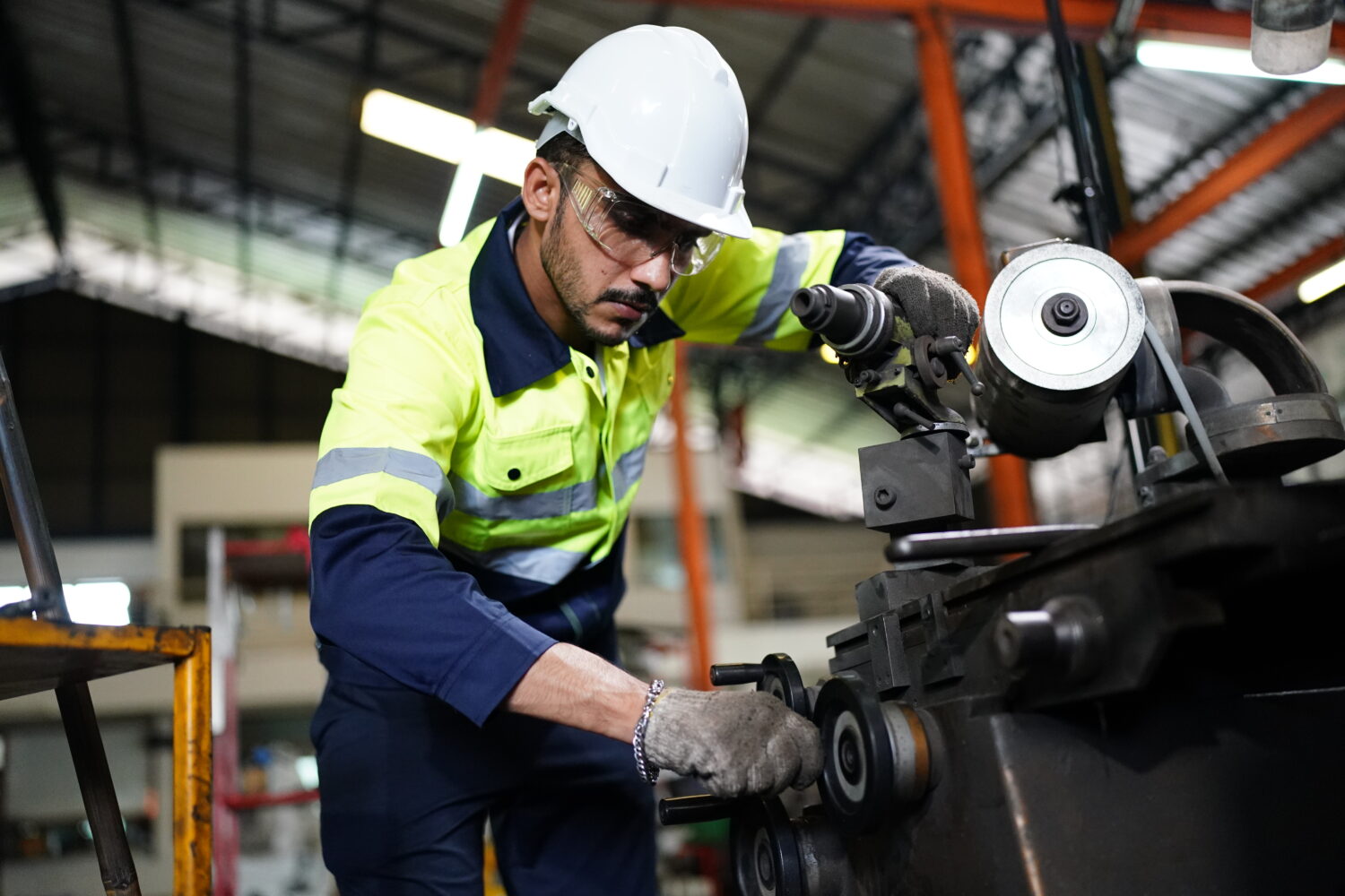 Professional men engineer worker skills quality, maintenance for factory operators, mechanical engineering team production.